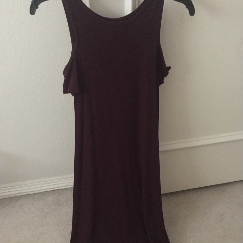 Burgundy straight off shoulder type dress